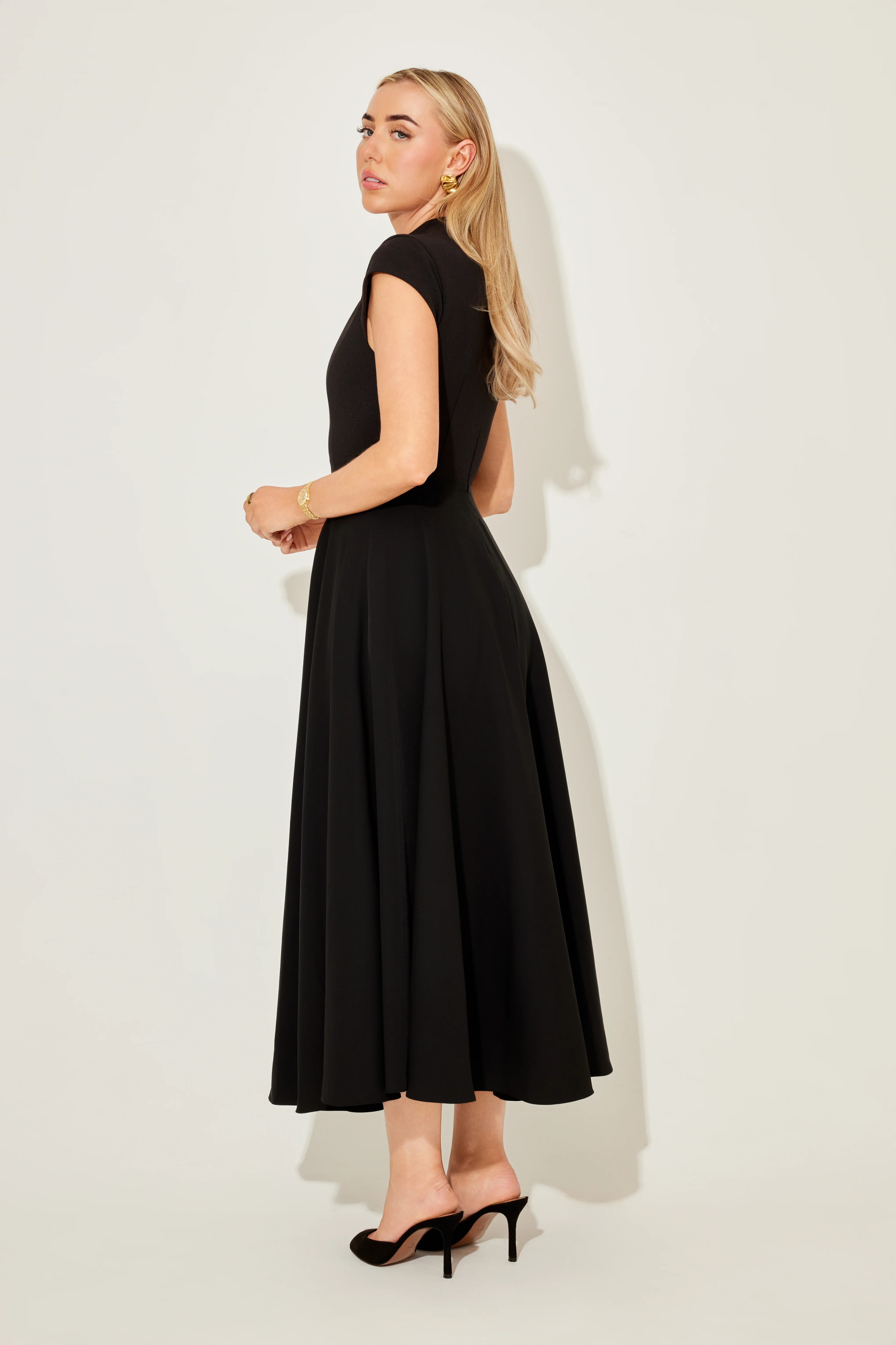 Cap Sleeve Midi Dress - Image 3