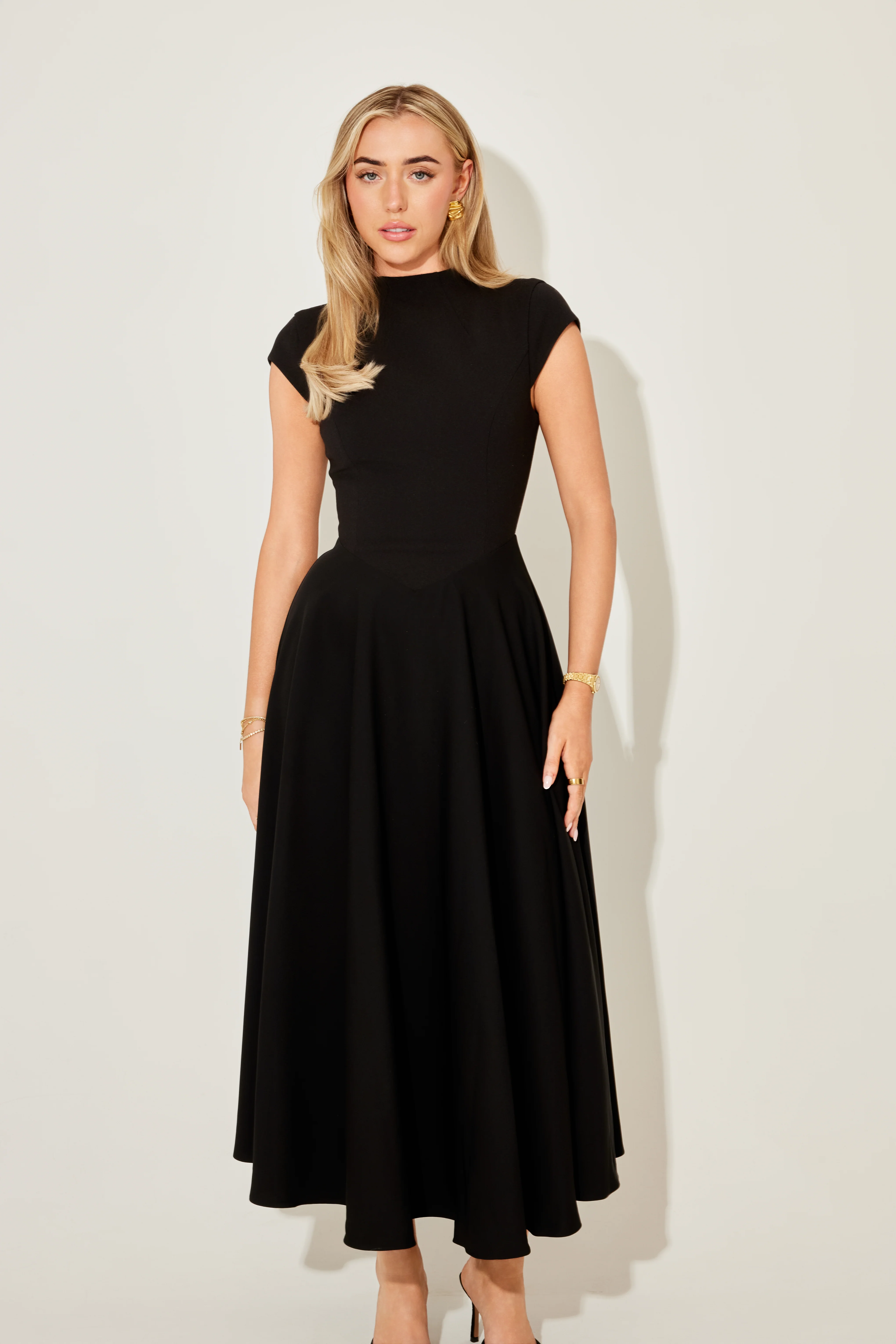 Cap Sleeve Midi Dress - Image 4
