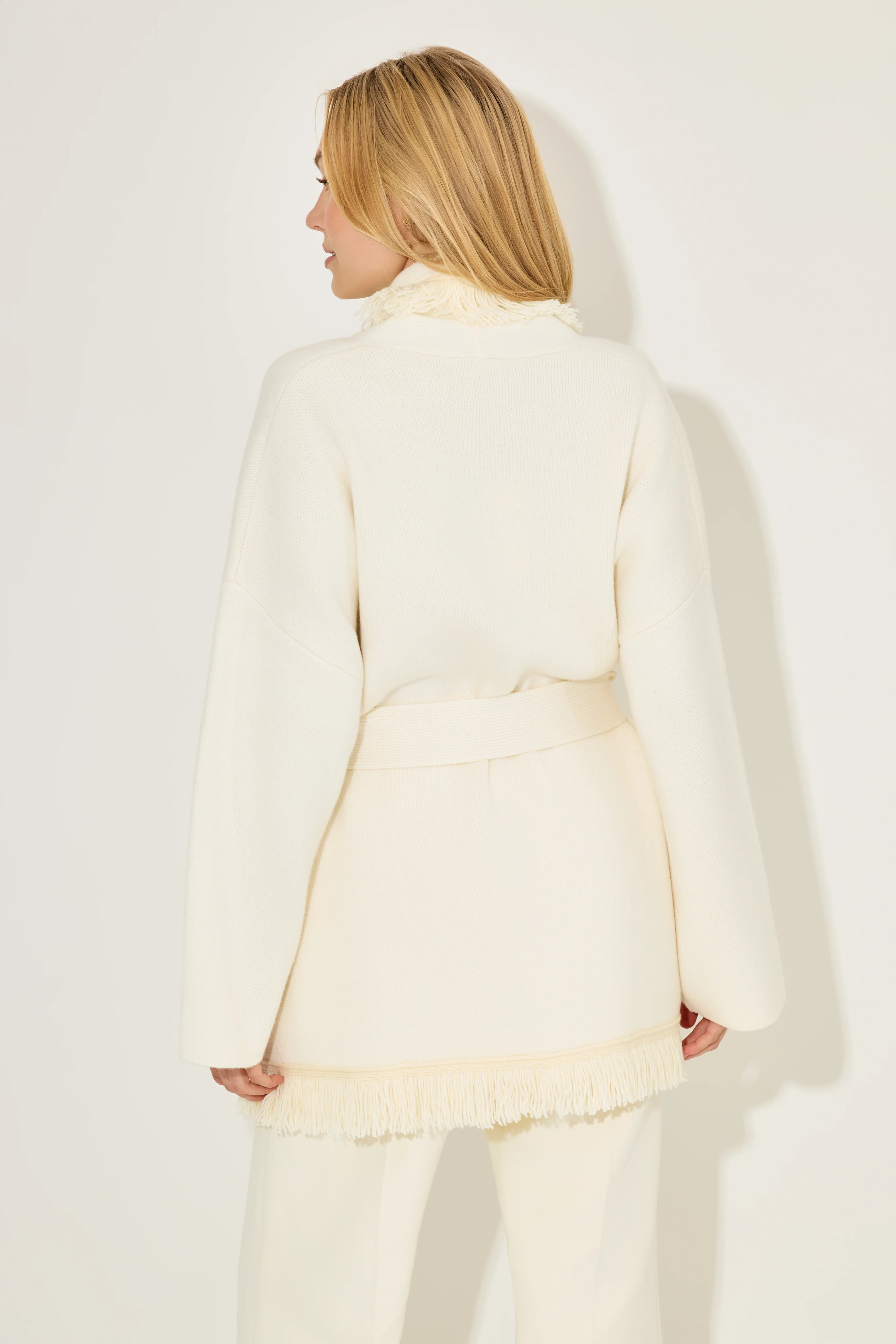 Wool Fringe Cardigan - Image 4