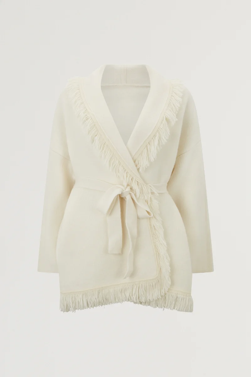 Wool Fringe Cardigan - Image 5