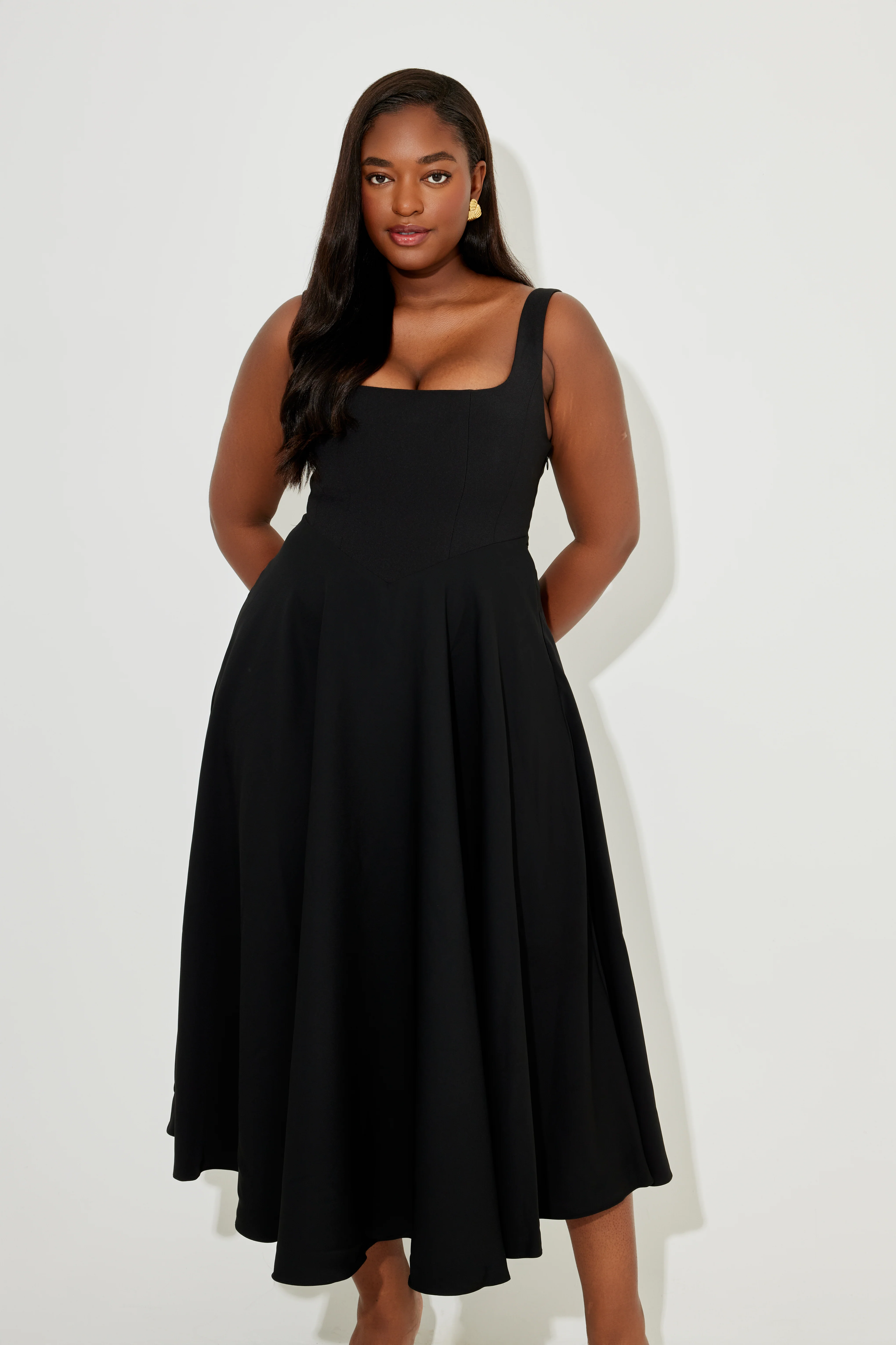 Square Neck Midi Dress - Image 5