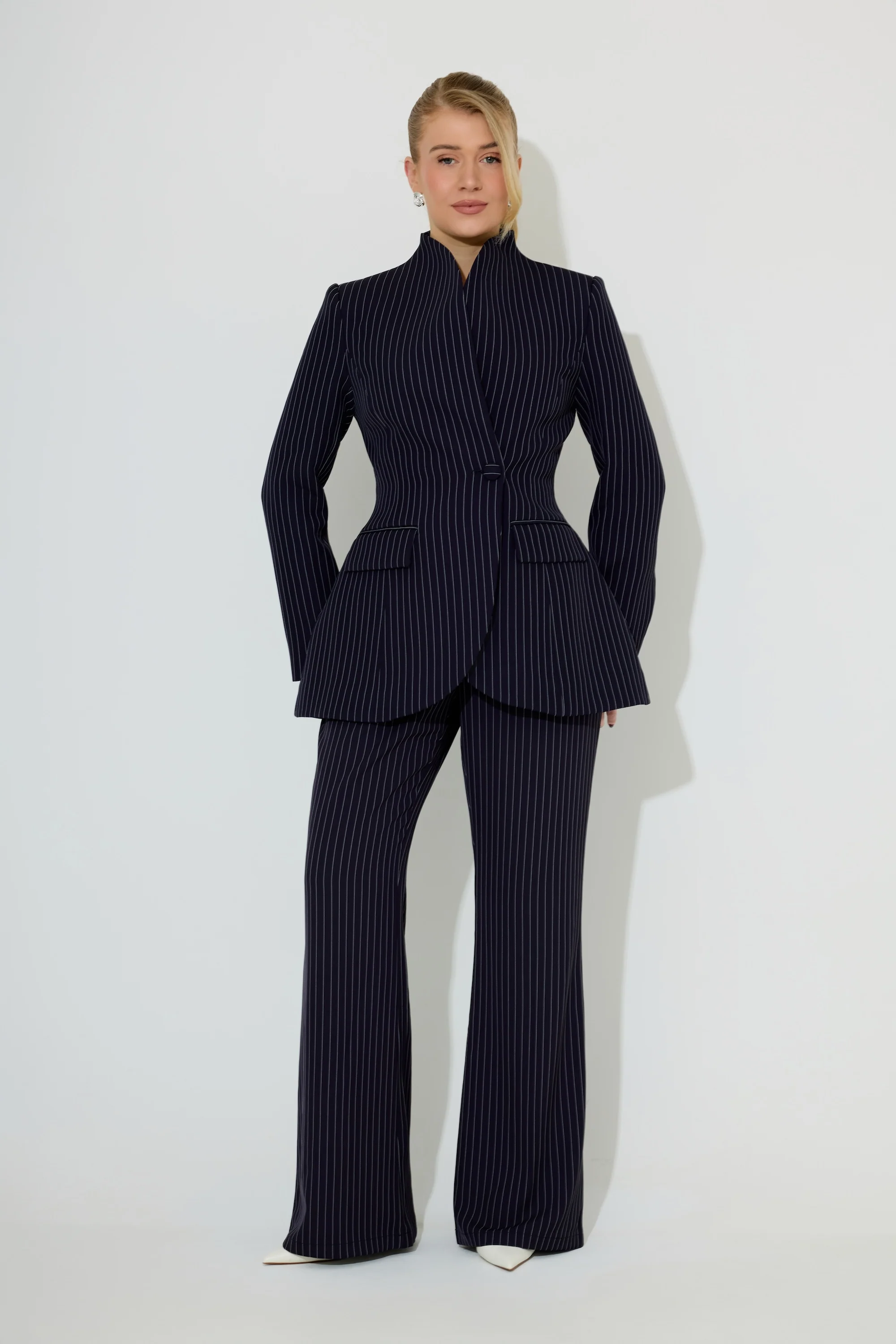 Tailored Pinstripe Blazer - Image 3