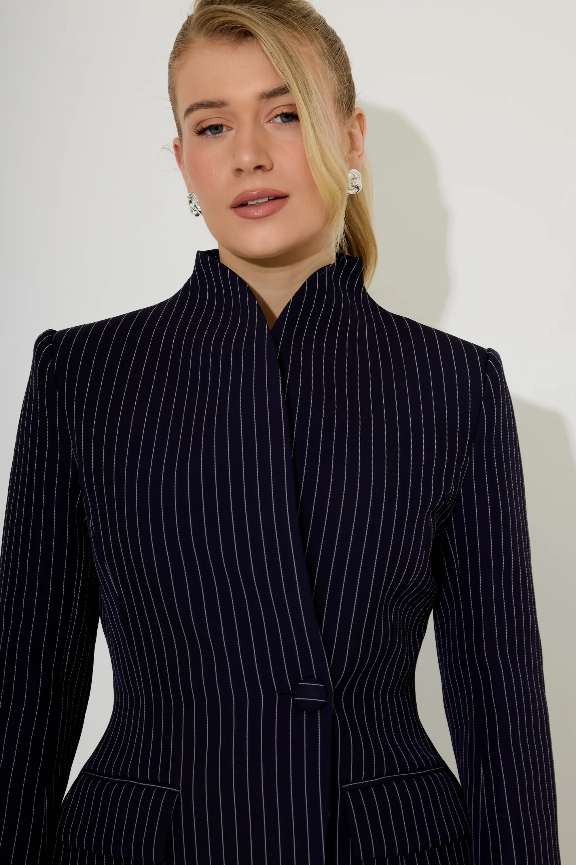 Tailored Pinstripe Blazer - Image 4