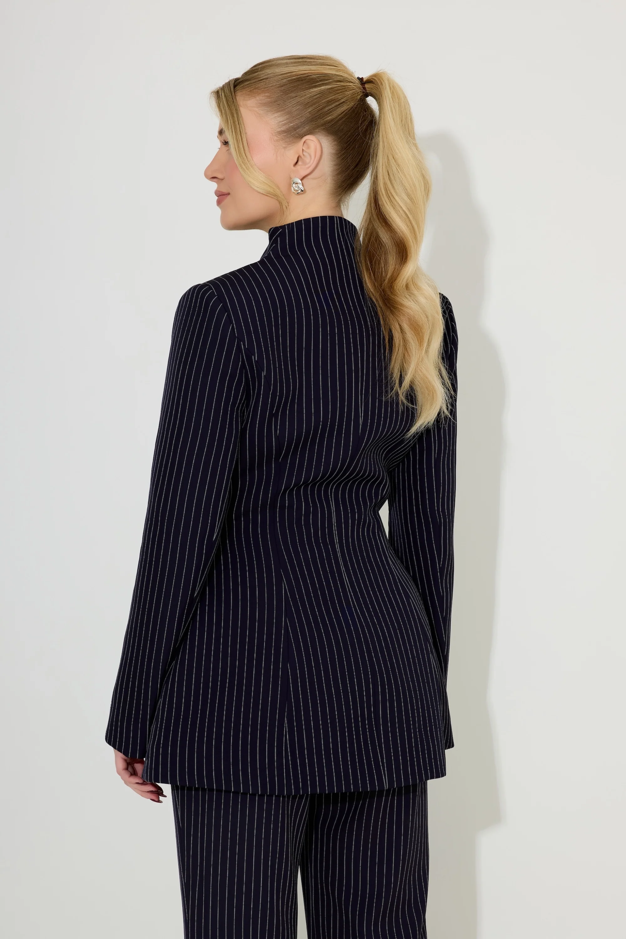 Tailored Pinstripe Blazer - Image 5